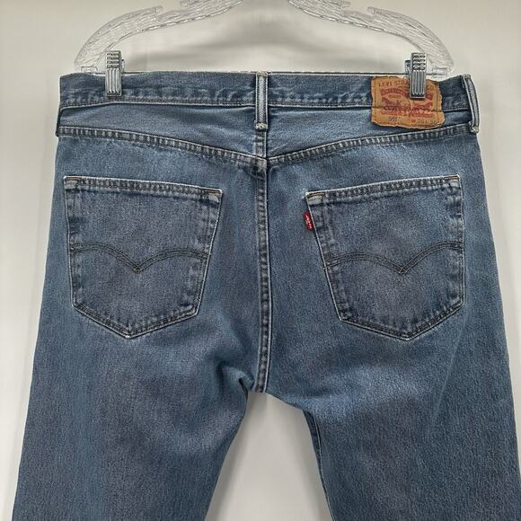 Levis Jeans Mens 501 36X34 Blue Original Fit Button Fly Casual - Picture 6 of 16